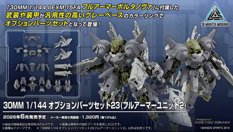 30MM 1/144 オプションパーツセット23 (フルアーマーユニット2) 商品画像